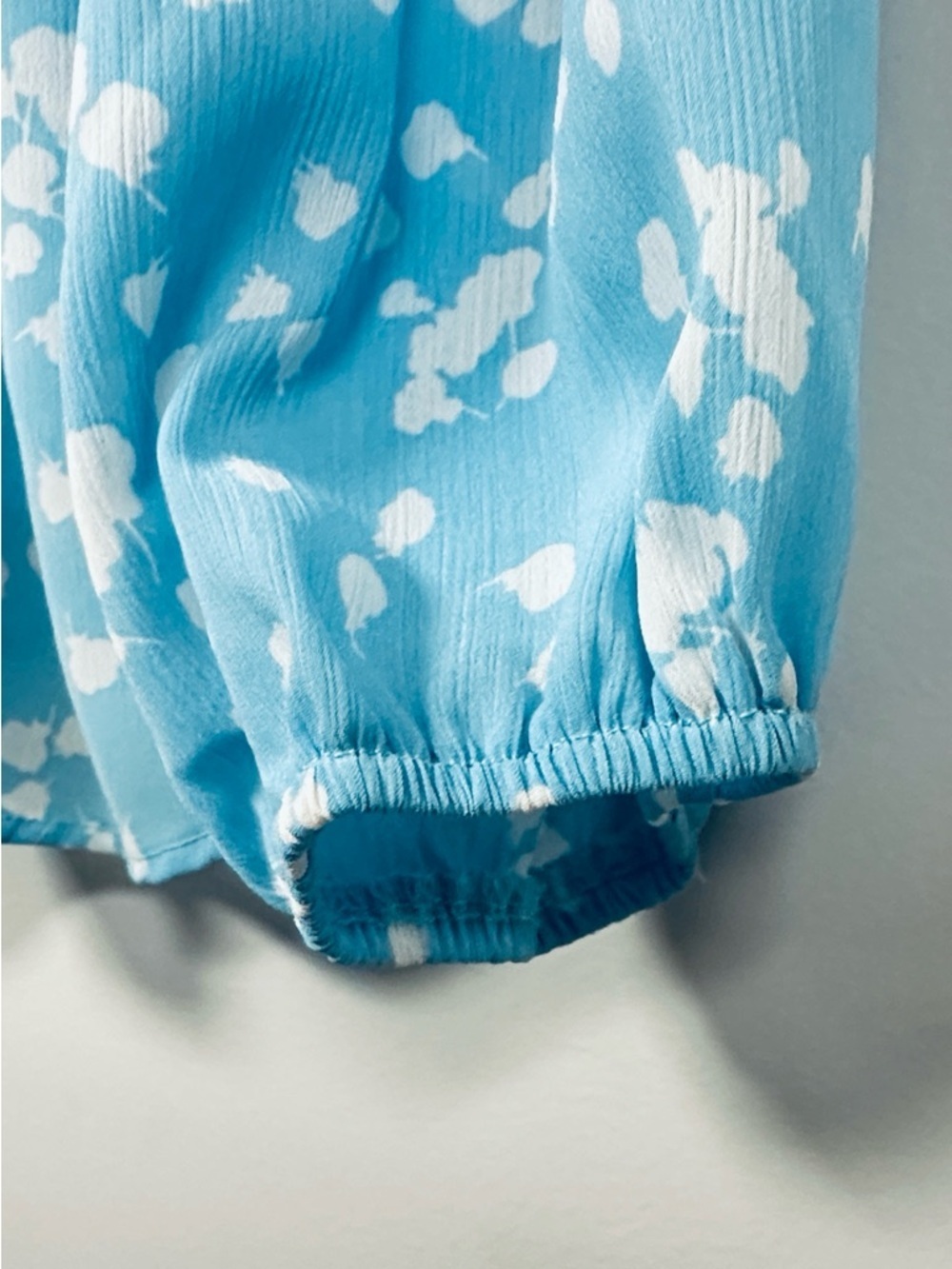 Dokotoo Summer Smocked Long Sleeve Baby Blue V Neck Fully Lined Blouse 2XL EUC! - Picture 6 of 8